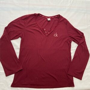 Calvin Klein Red Ribbed Top